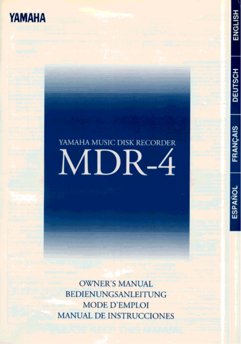 Page 1 of the manual User Manual Yamaha MDR-4