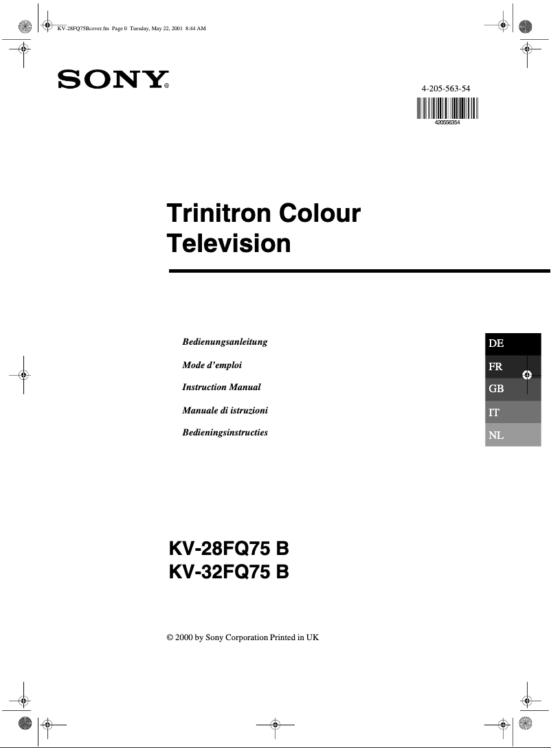 Page 1 of the manual User Manual Sony KV-32FQ75B
