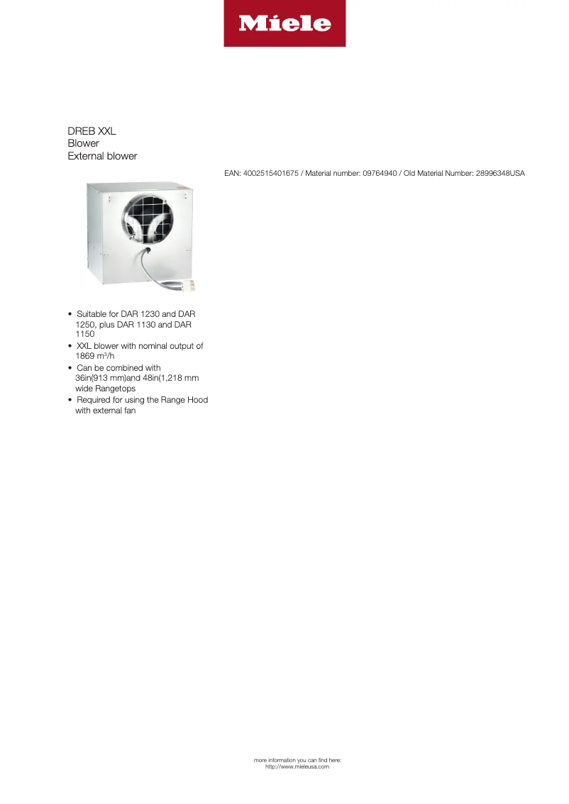 First page image of the manual for DREB XXL