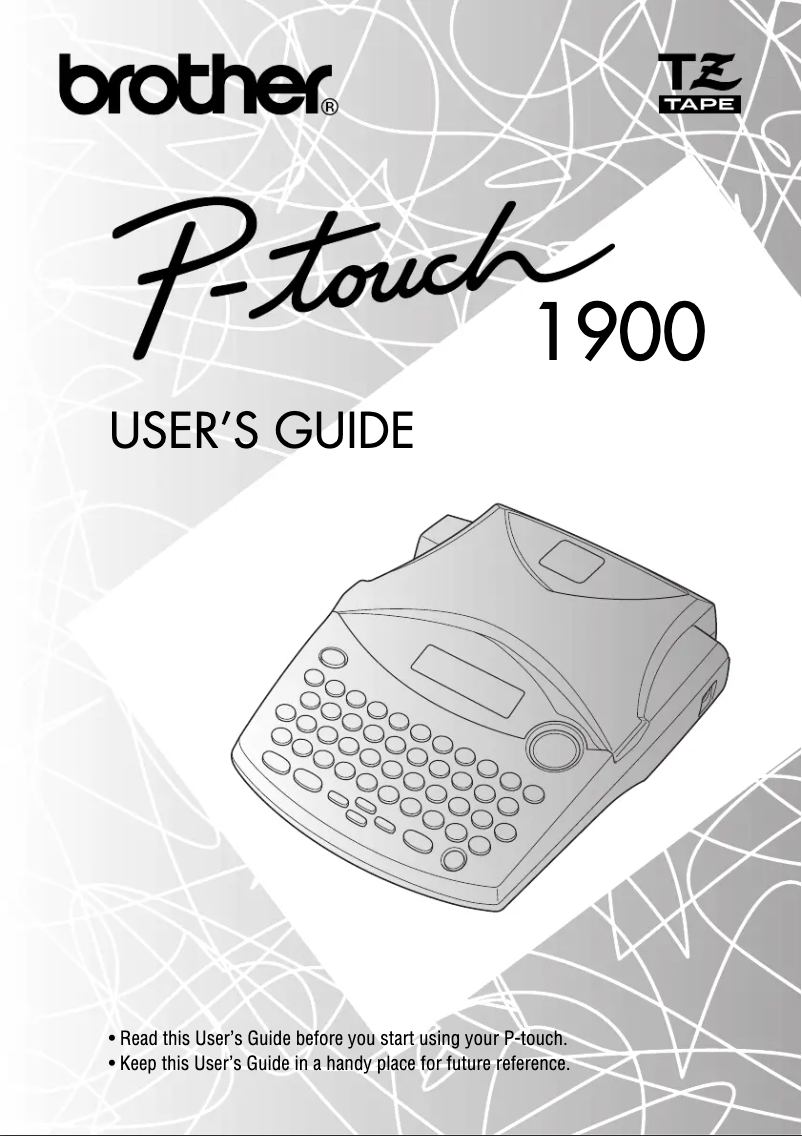 First page image of the manual for P-touch PT-1900