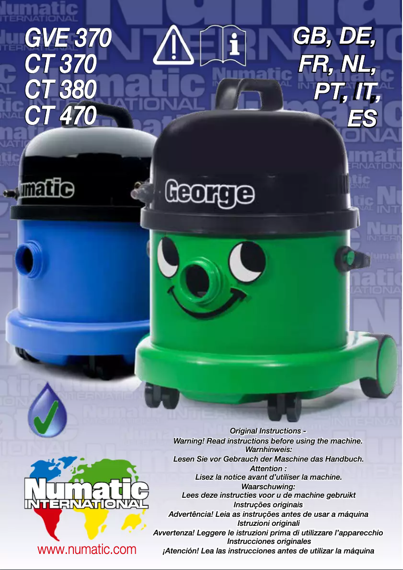 Page 1 of the manual User Manual Numatic George GVE372-2