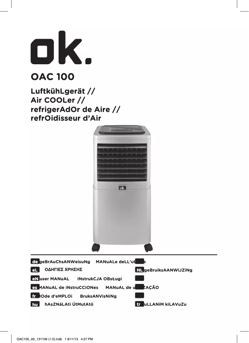 First page image of the manual for OAC 701