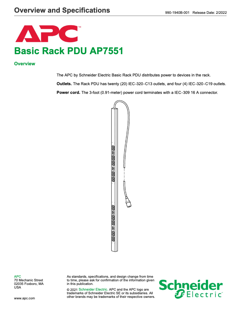 First page image of the manual for AP7551