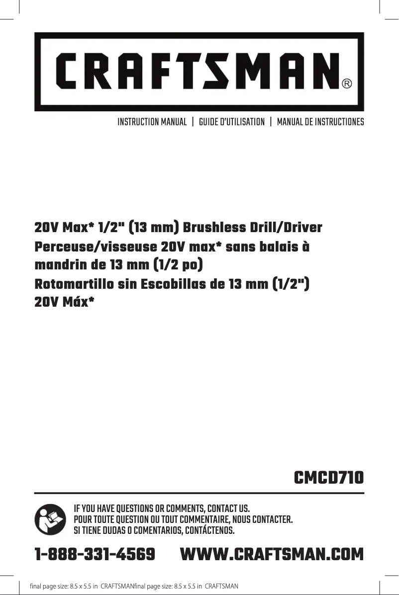 First page image of the manual for CMCD710C2