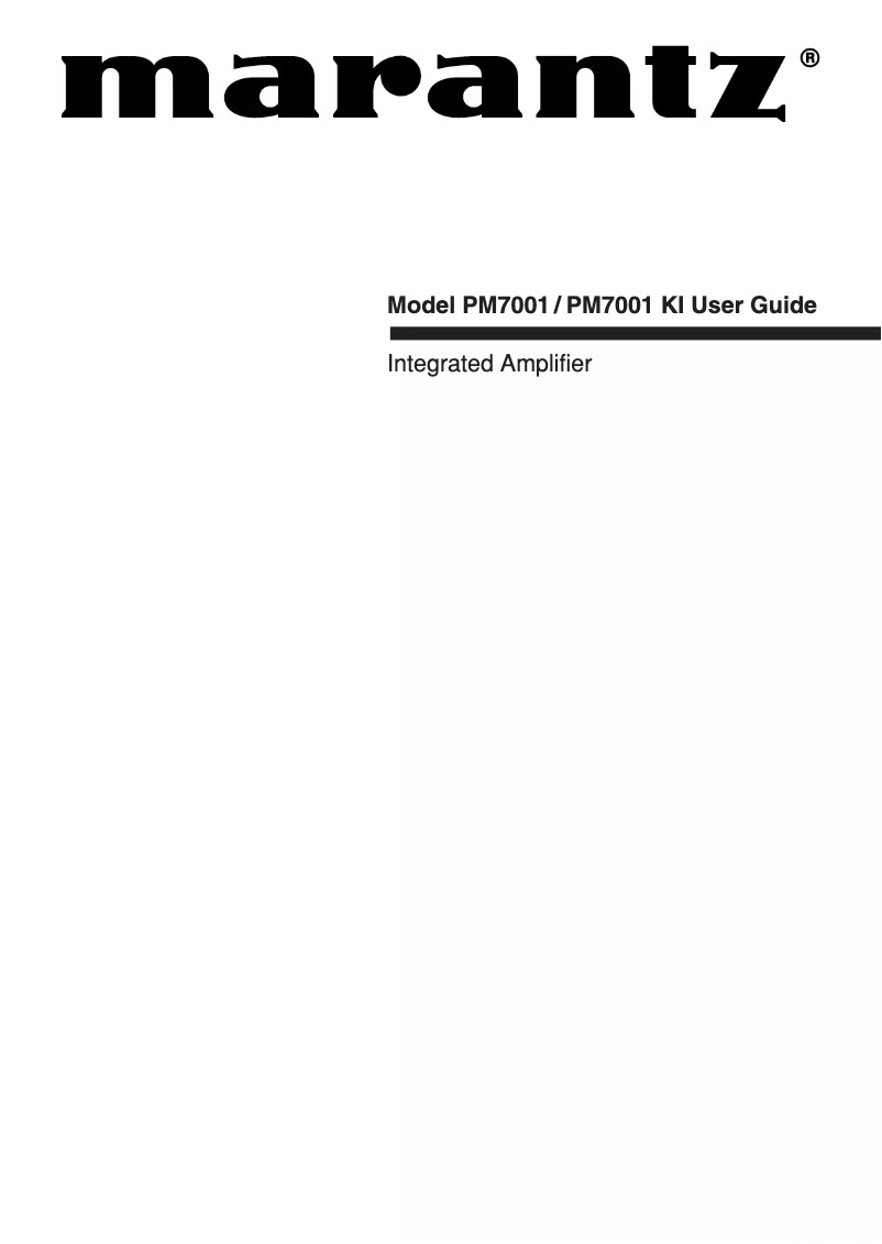 First page image of the manual for PM7001KI