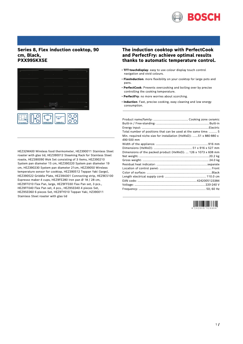 First page image of the manual for PXX995KX5E