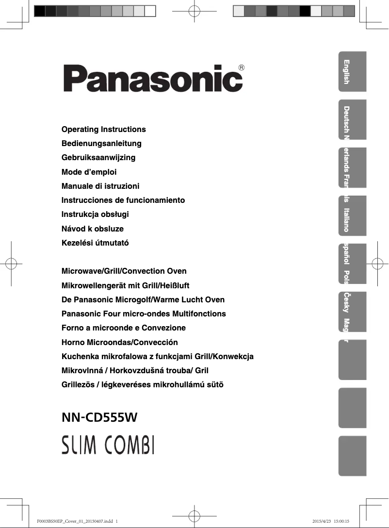 First page image of the manual for NN-CD555