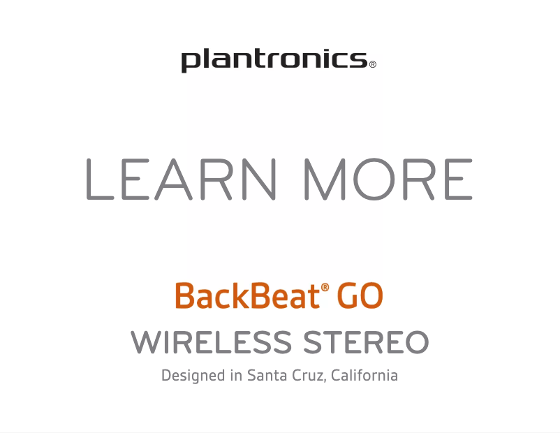 Page 1 of the manual User Manual Plantronics BackBeat GO