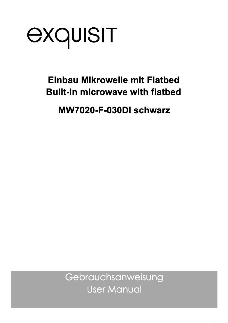 Page 1 of the manual User Manual Exquisit MW7020-F-030DI