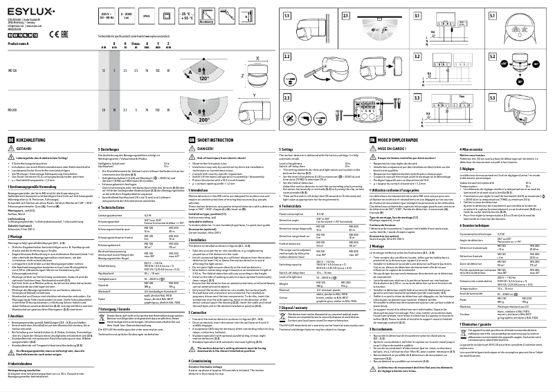 Page 1 of the manual User Manual Esylux MD 120