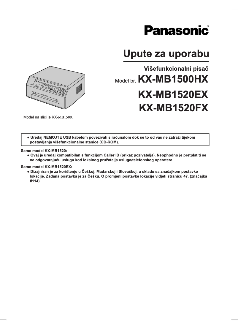 Page 1 of the manual User Manual Panasonic KX-MB1500HX