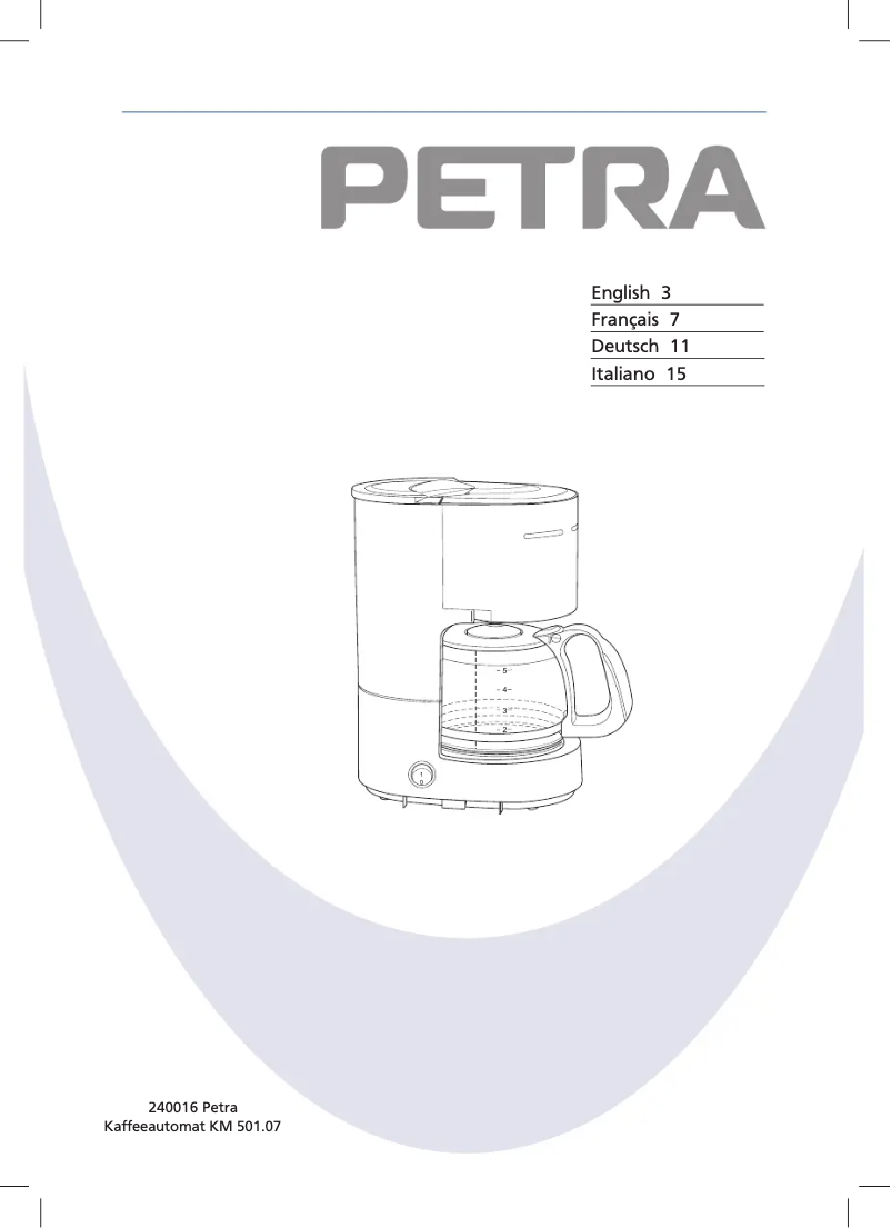 Page 1 of the manual User Manual Petra Electric KM 501.07