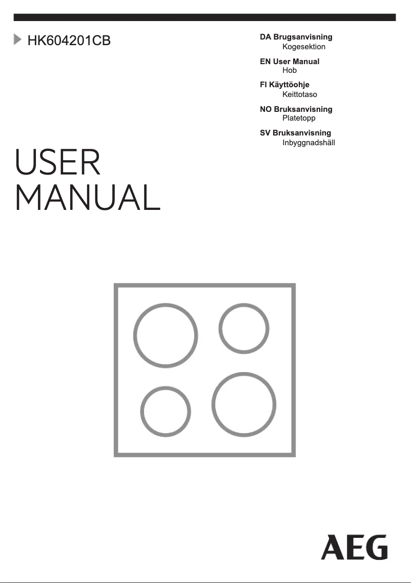 Page 1 of the manual User Manual AEG HK604201CB