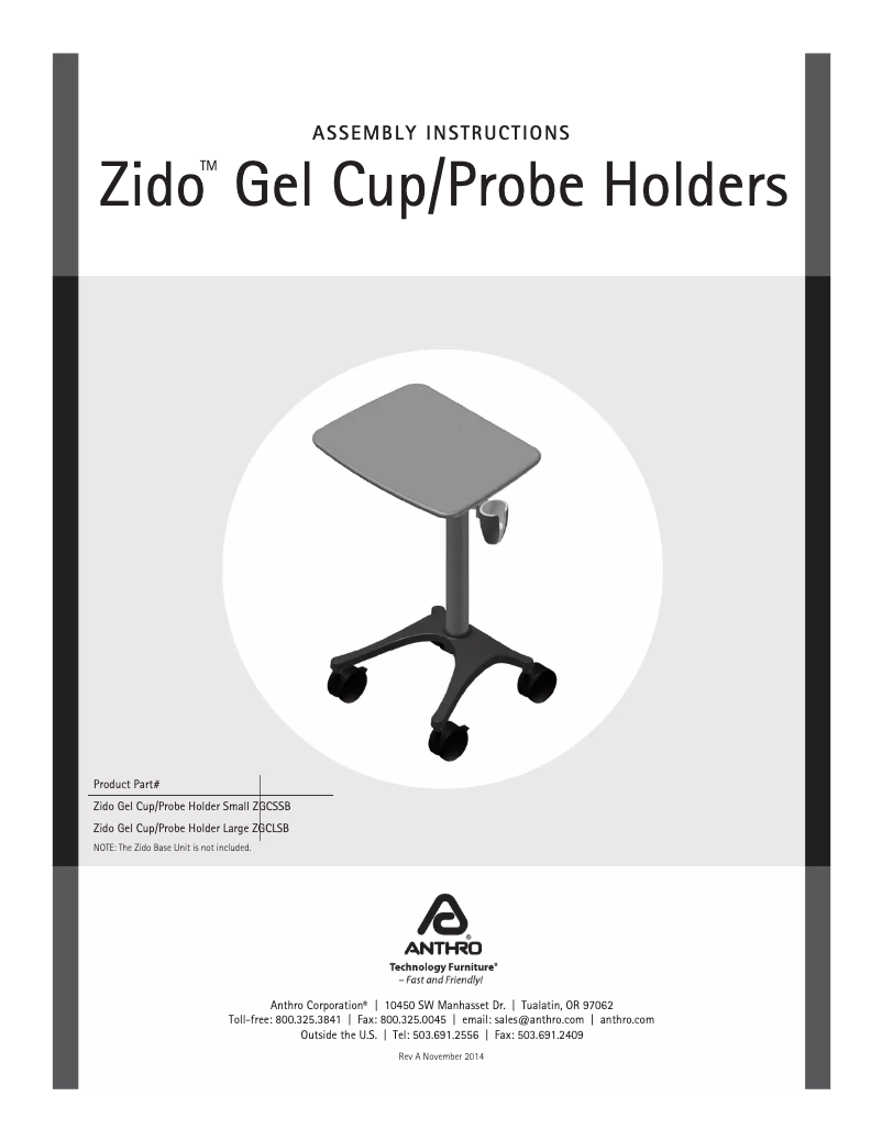 Page 1 de la notice Manuel utilisateur Ergotron ZGCSCG