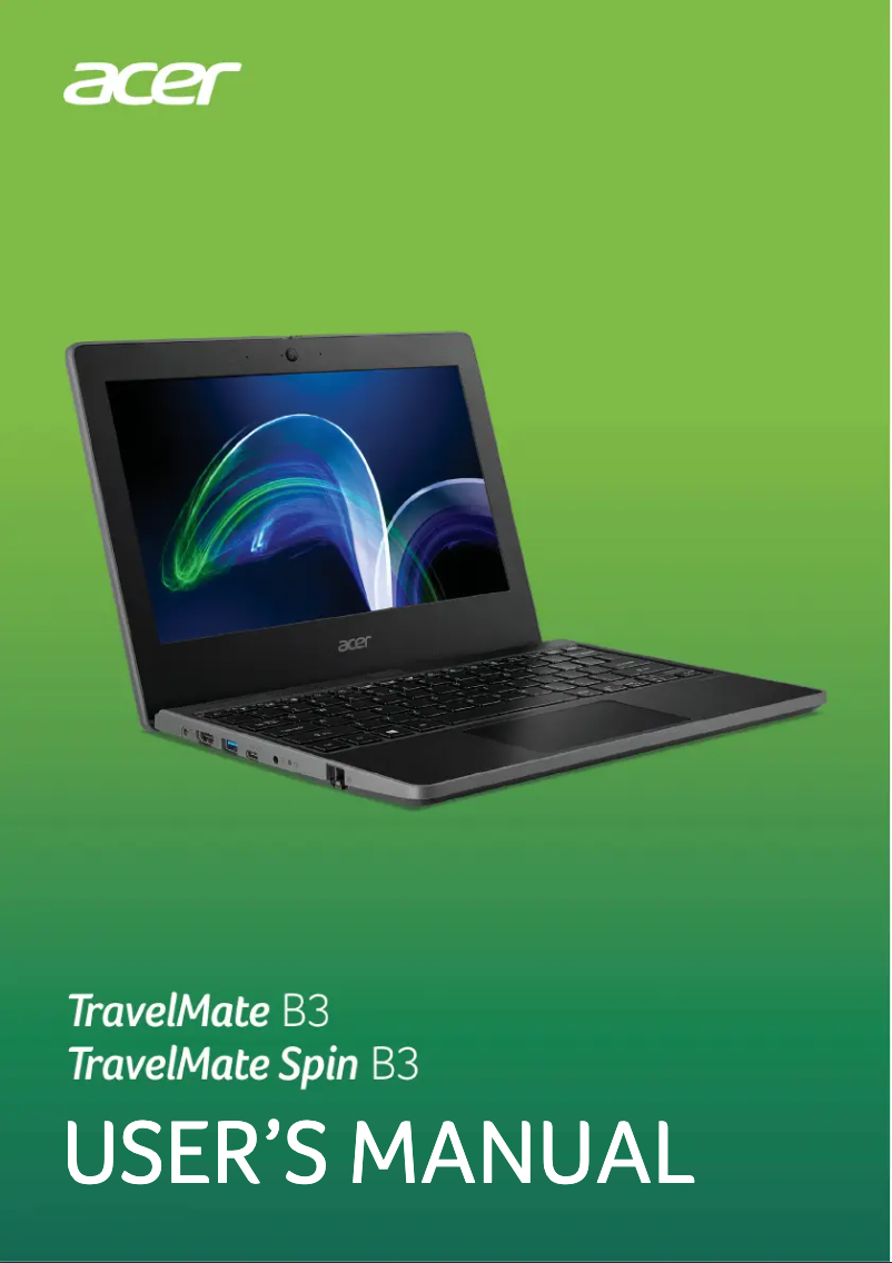 Page 1 of the manual User Manual Acer TravelMate Spin B3