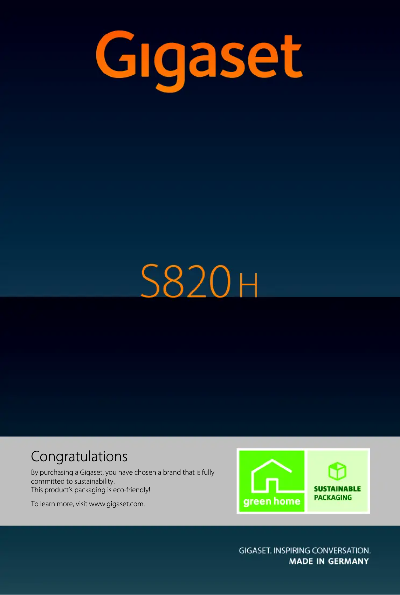 Page 1 of the manual User Manual Siemens Gigaset S820H