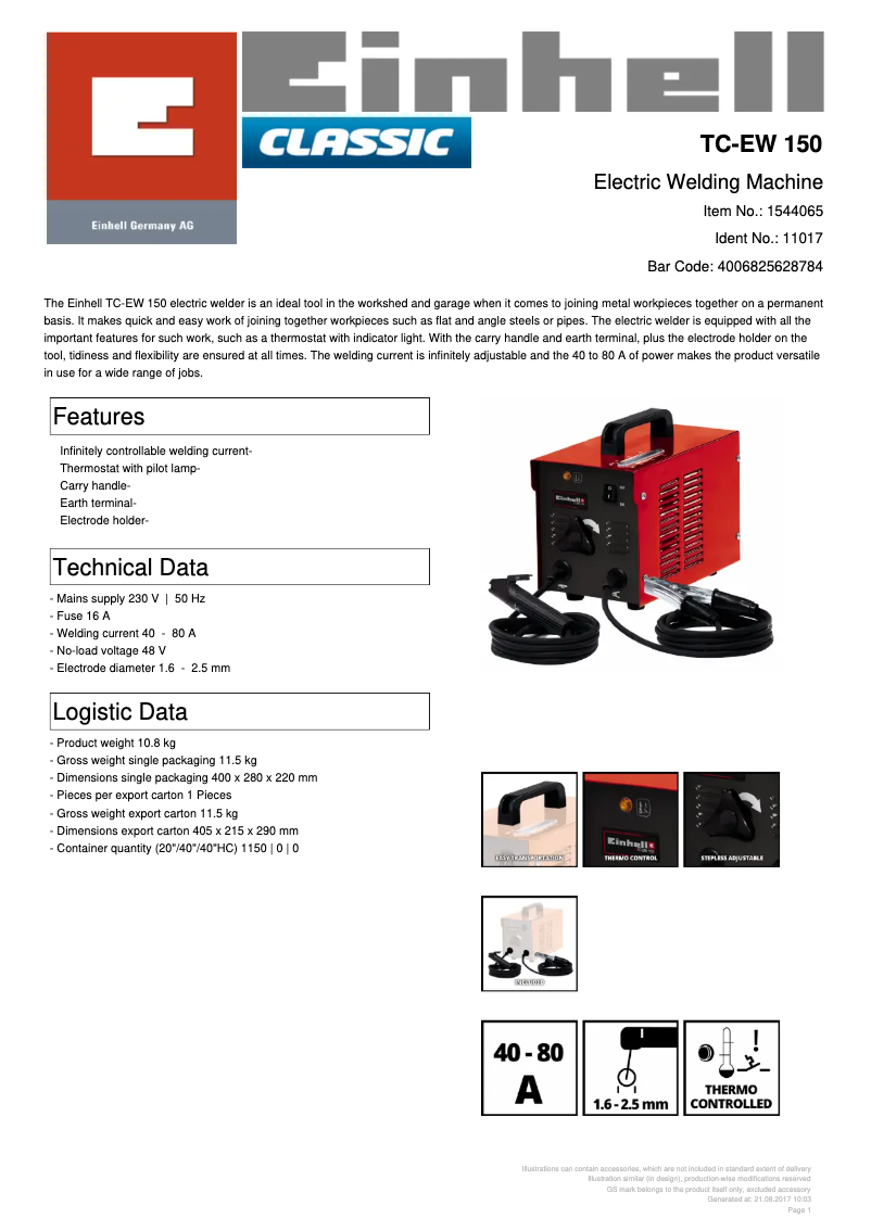 First page image of the manual for TC-EW 150