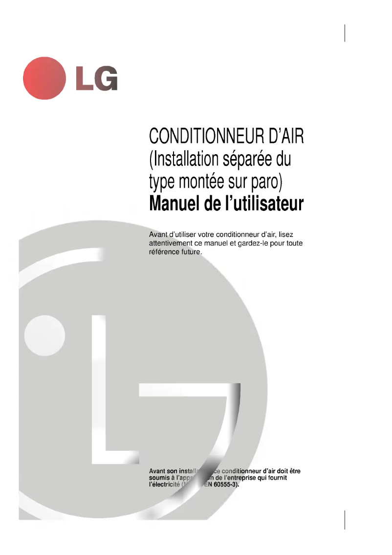 Page 1 of the manual User Manual LG LS-K2661CL