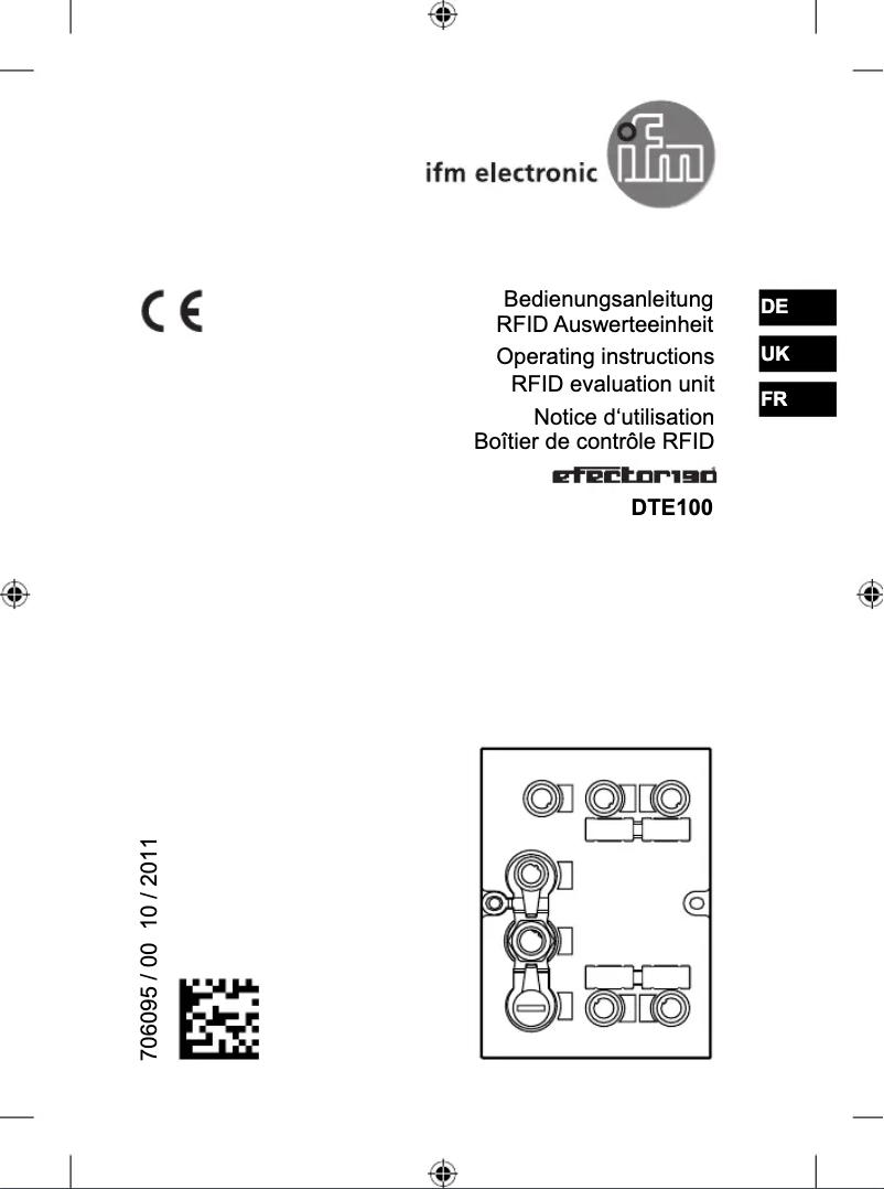 First page image of the manual for DTE100