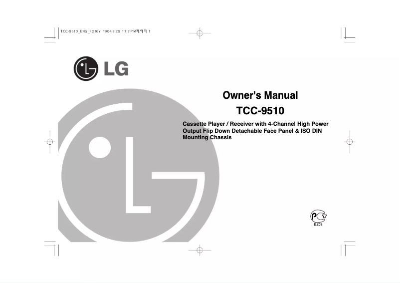 First page image of the manual for TCC-9510