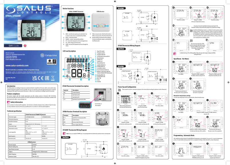 First page image of the manual for DT600RF
