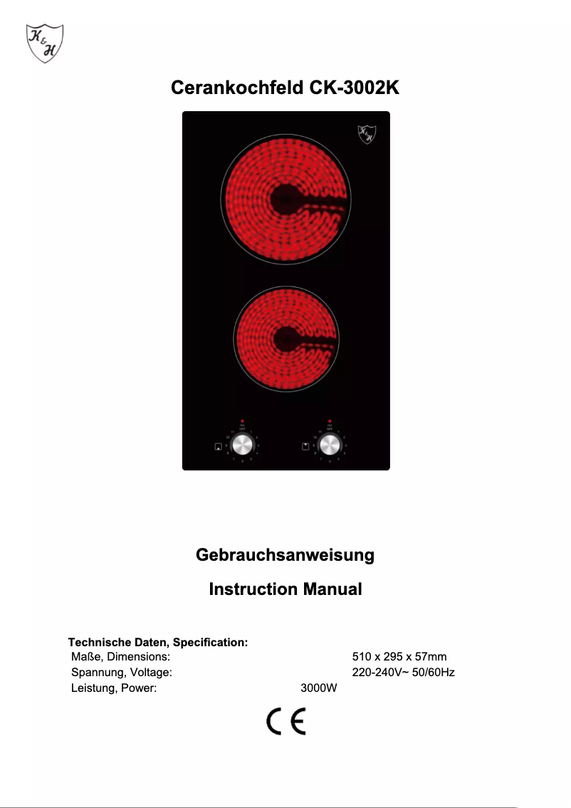 First page image of the manual for CK-3002K