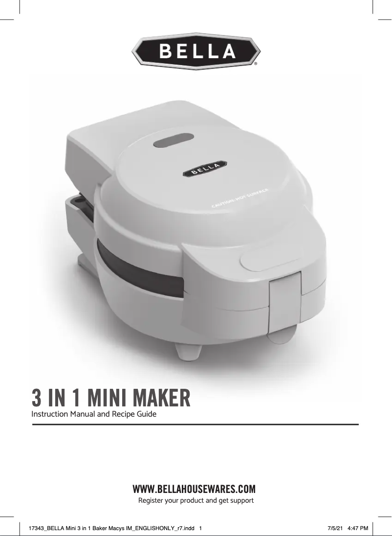 First page image of the manual for 3-in-1 Mini Maker