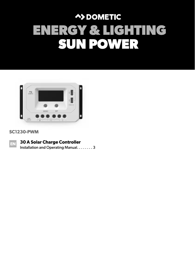 Page 1 de la notice Manuel utilisateur Dometic SC1230