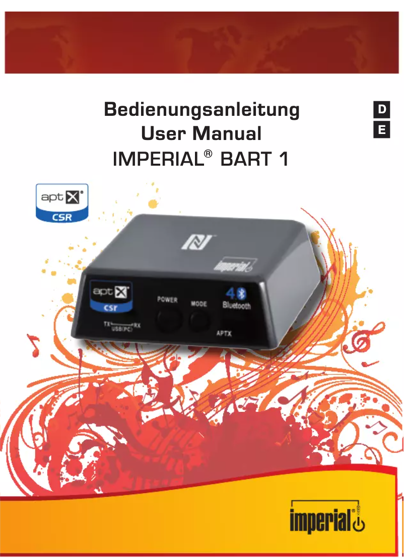 Page 1 of the manual User Manual Imperial Bart 1