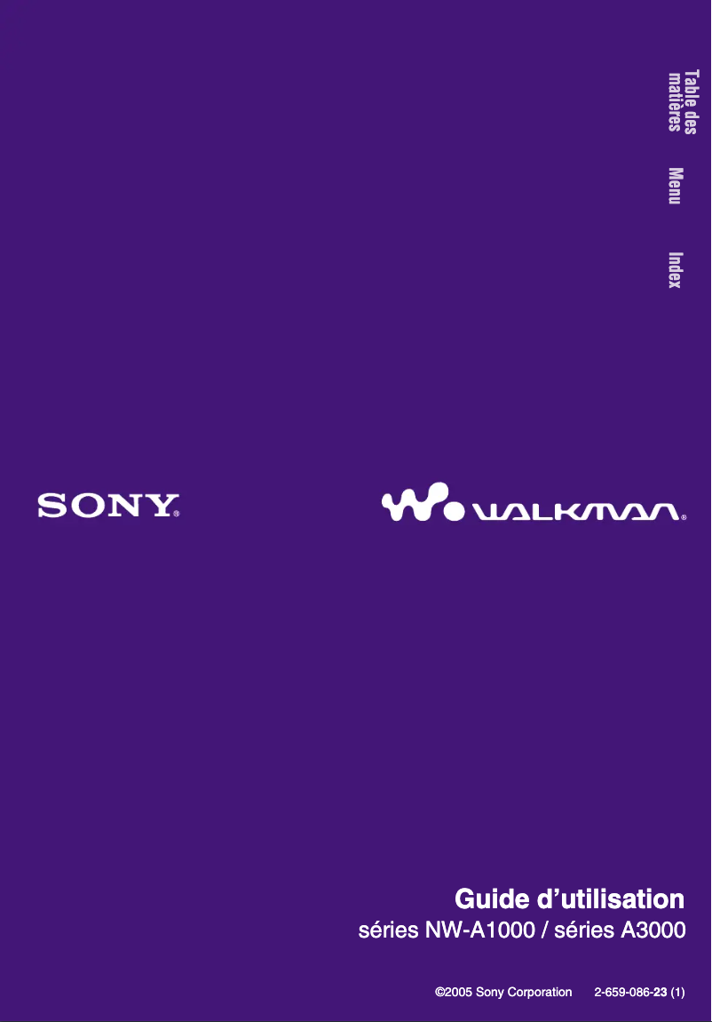 Page 1 of the manual User Manual Sony NW-A1000