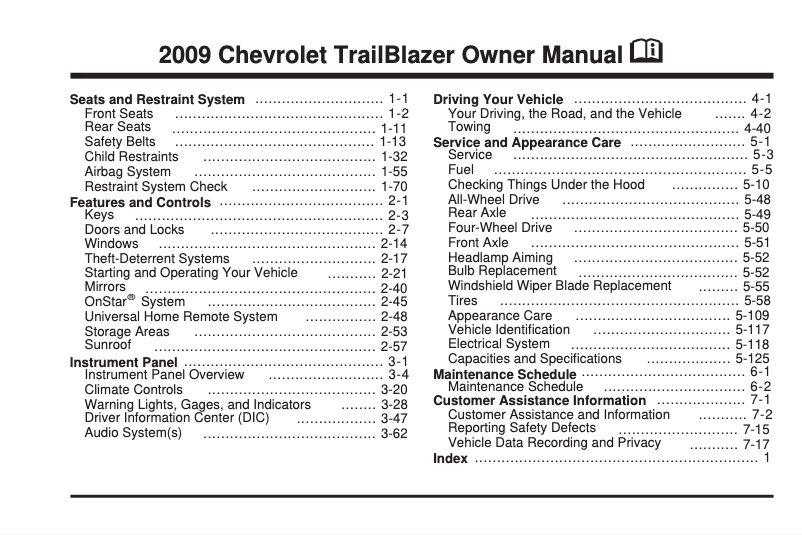 First page image of the manual for Trailblazer (2024)