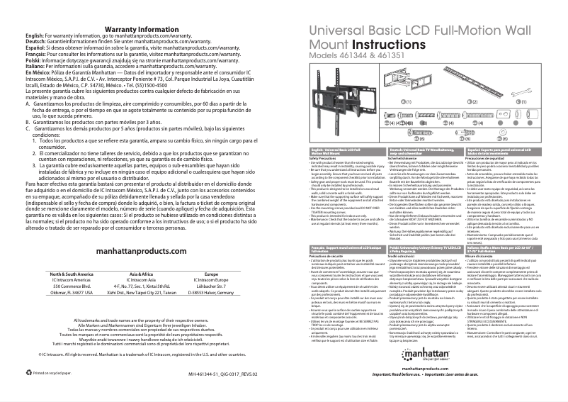 First page image of the manual for 461351