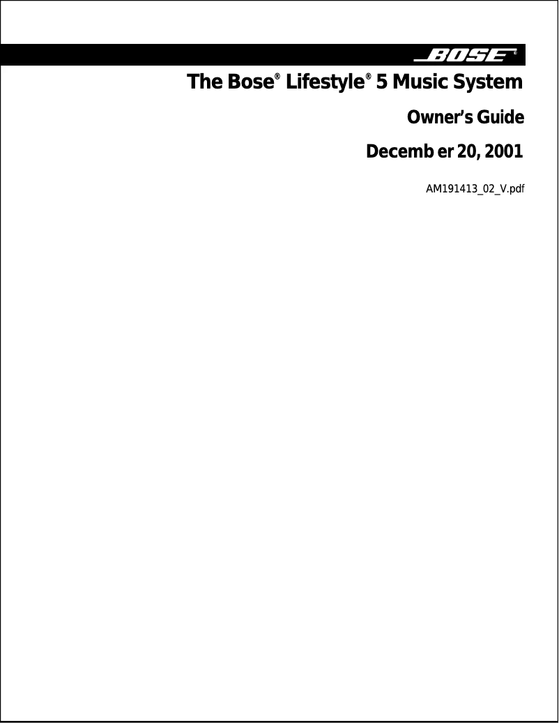 First page image of the manual for Lifestyle 5 series II