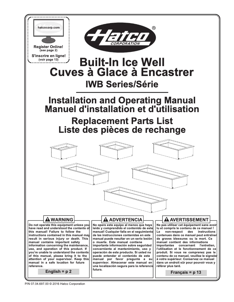 Page 1 of the manual User Manual Hatco IWB-1