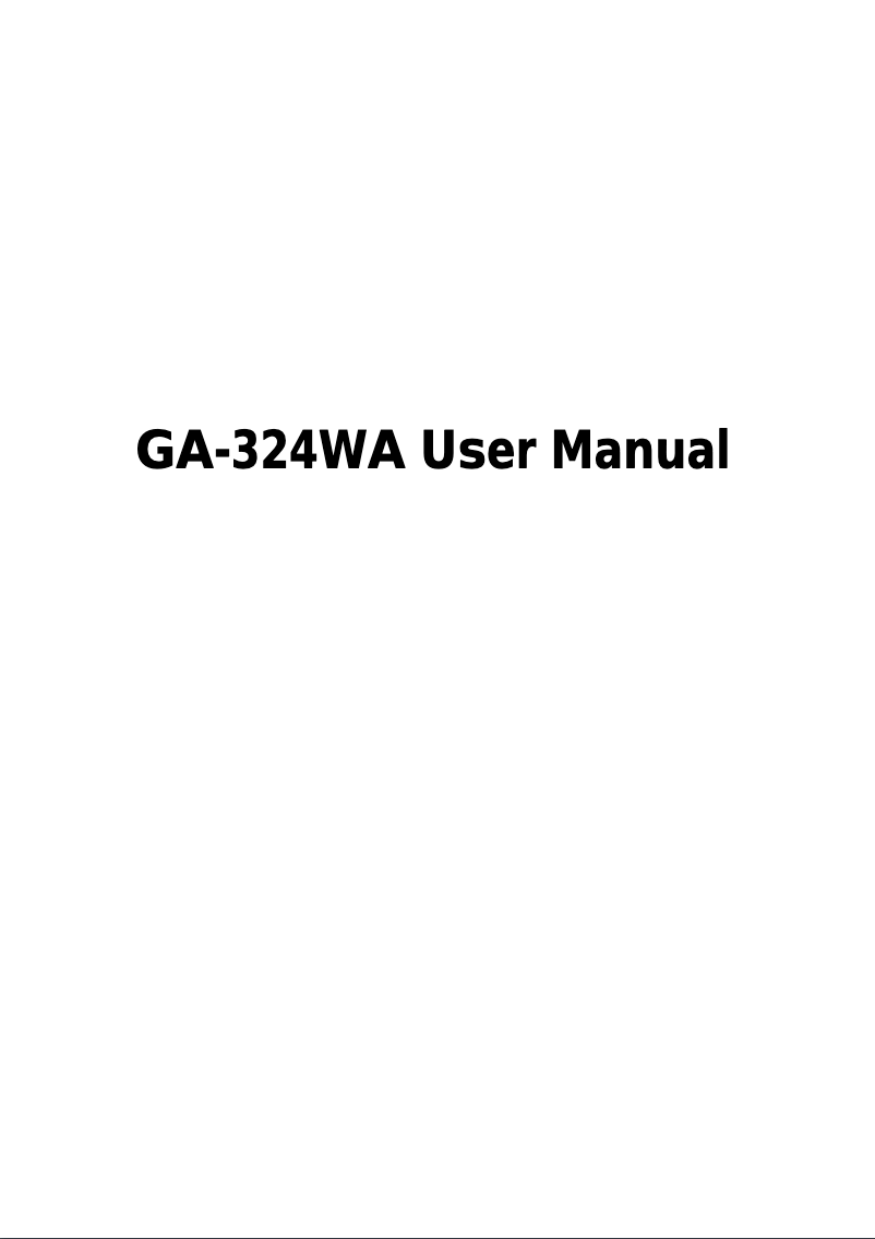 Page 1 of the manual User Manual Getnet GA-324WA