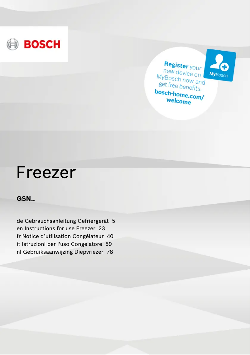 First page image of the manual for GSN54AW42