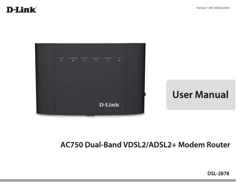 Page 1 of the manual User Manual D-Link DSL-2878