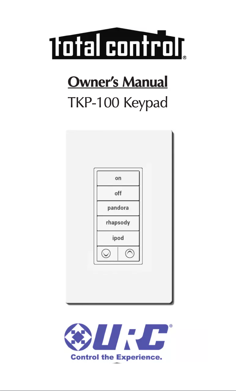 First page image of the manual for TKP-100