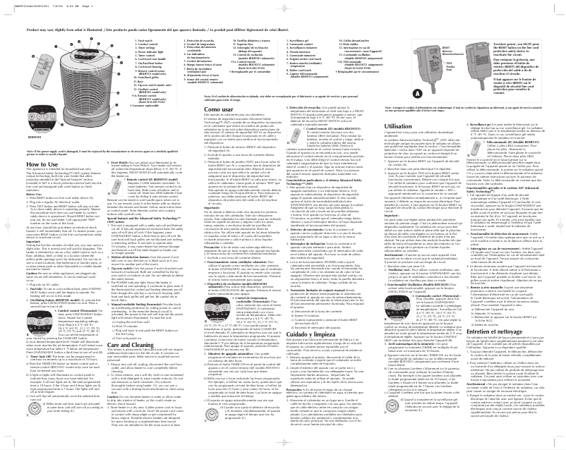 First page image of the manual for BDHF501