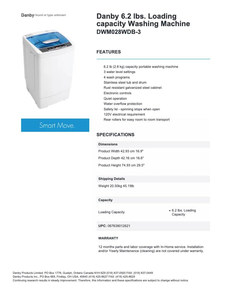 First page image of the manual for DWM028DB-3