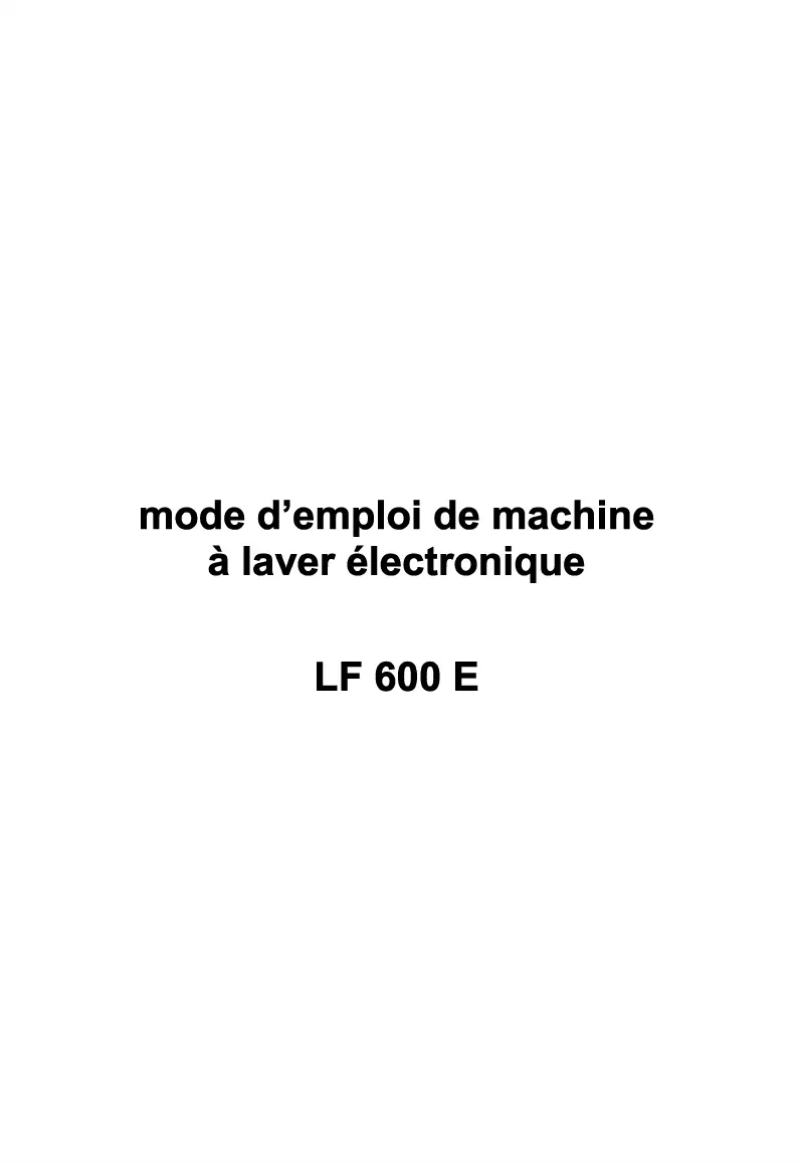 Page 1 of the manual User Manual BSK LF600E