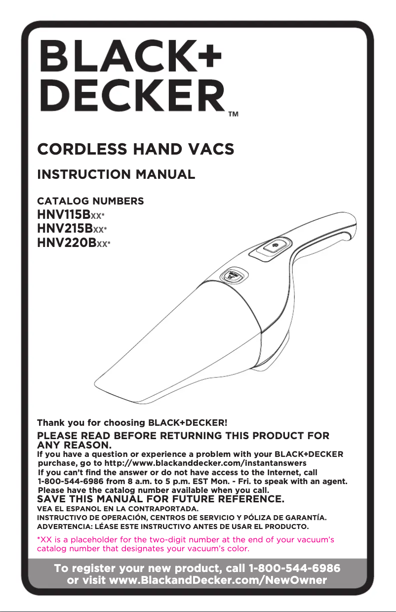 First page image of the manual for HNV220BCZ12