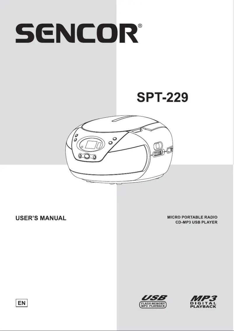 Page 1 of the manual User Manual Sencor SPT 229 BU