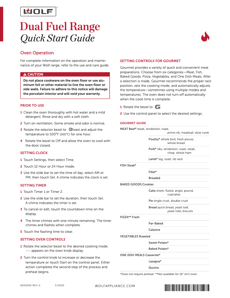 Page 1 of the manual Quick Start Guide Wolf DF3045P