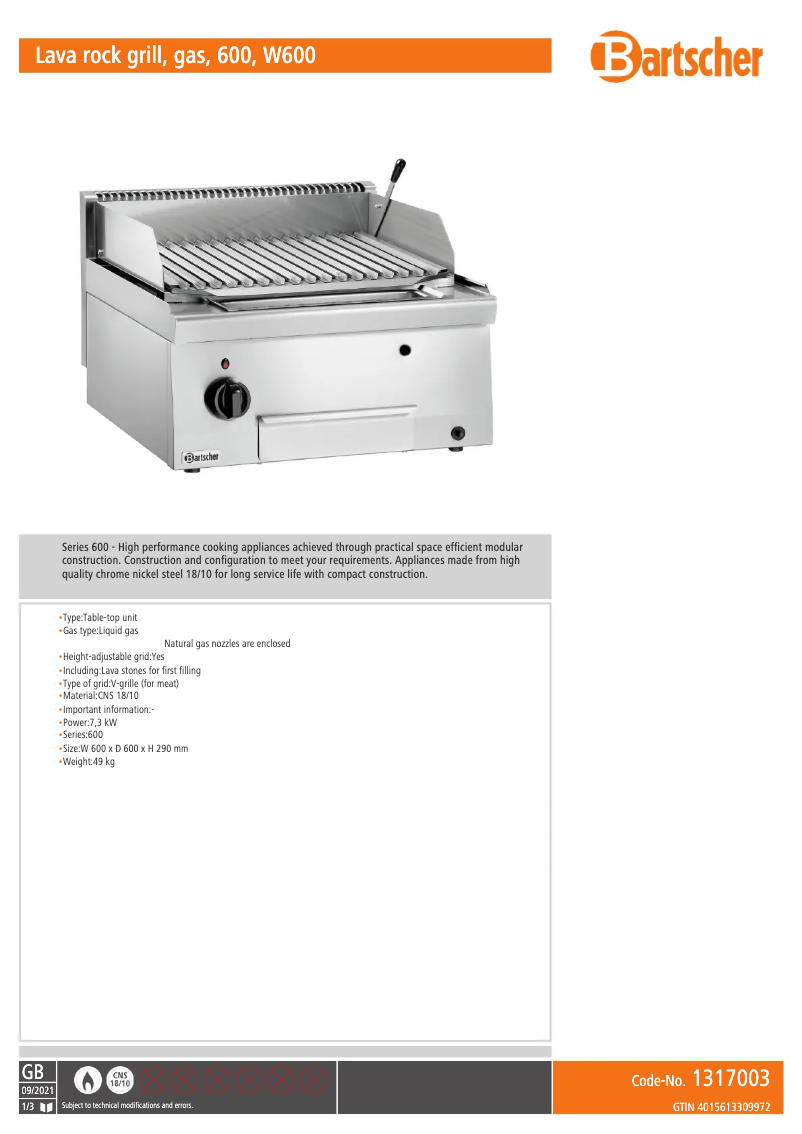 First page image of the manual for 1317003