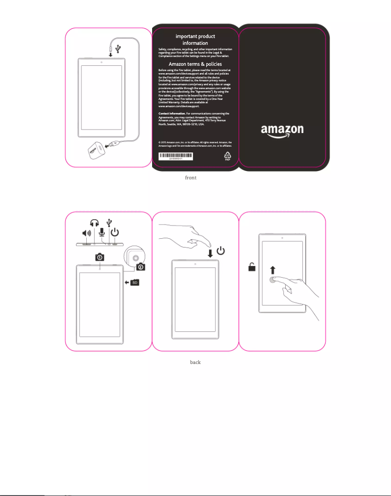 Page 1 of the manual Quick Start Guide Amazon Fire HD 8
