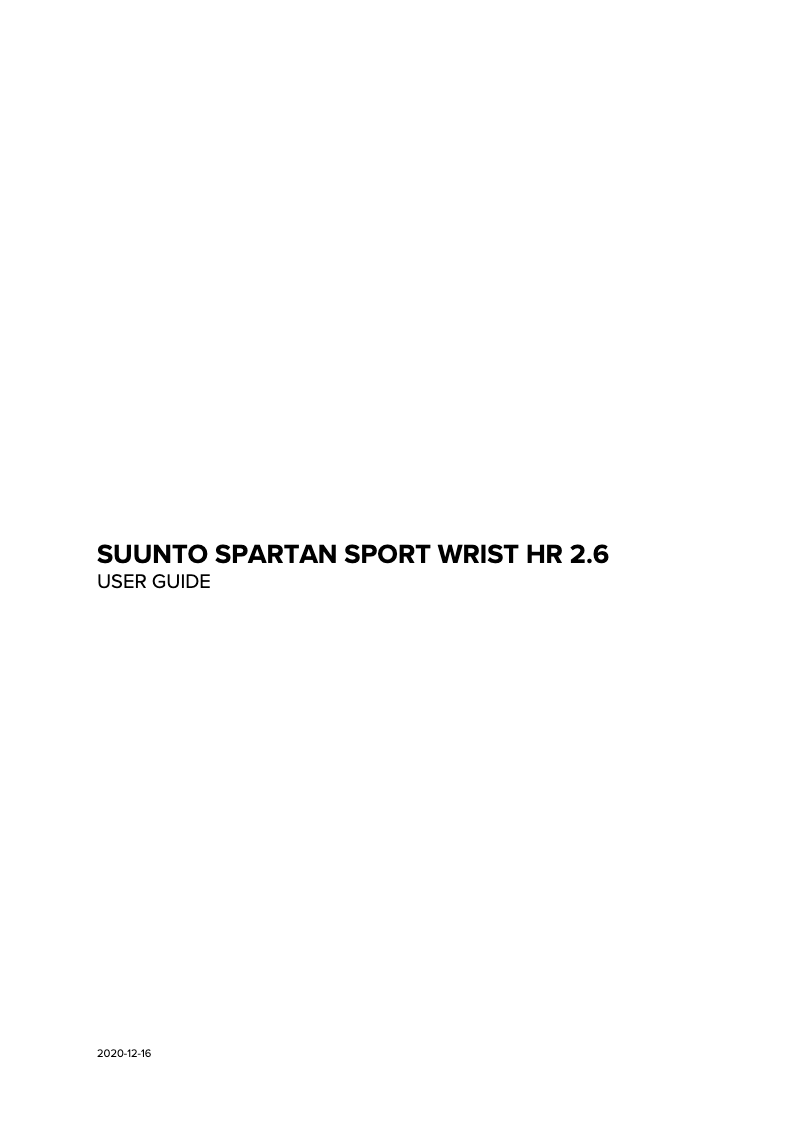 First page image of the manual for Spartan Sport Wrist HR