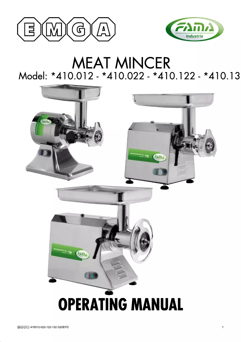 First page image of the manual for 410122