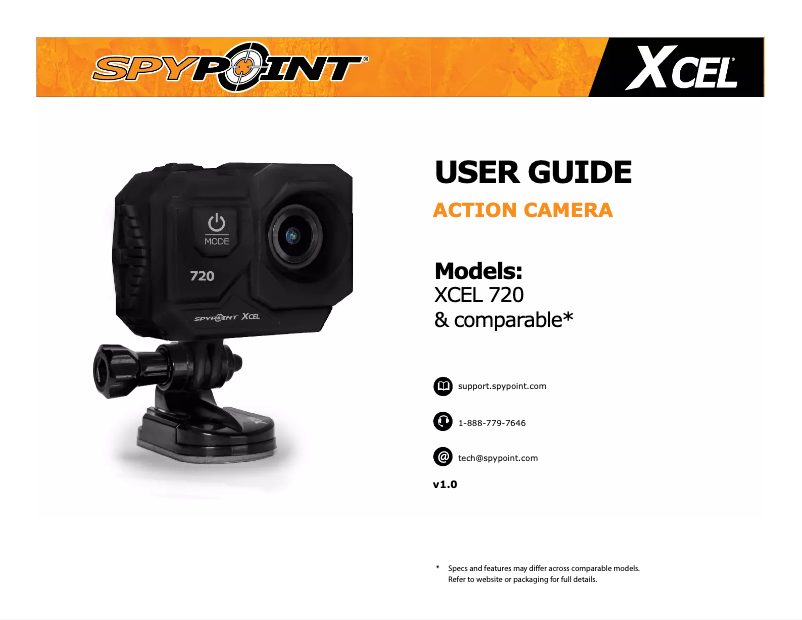 First page image of the manual for XCEL 720