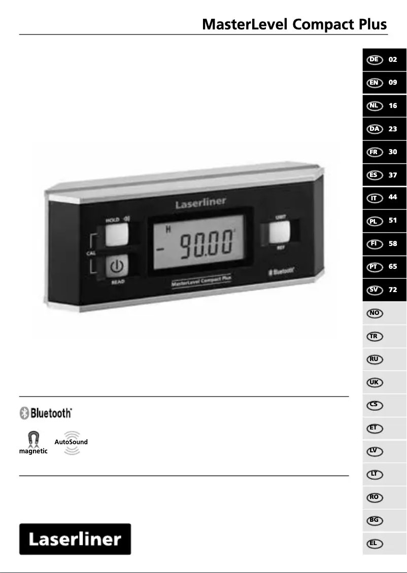 Page 1 of the manual User Manual Laserliner MasterLevel Compact Plus
